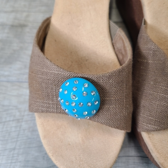 Lindsay Phillips open toe wedge sandal Size 9.5 - Picture 3 of 10